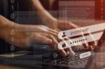 someone typing with many chats and logins on the screen - estate planning for digital assets concept